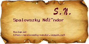 Spalovszky Nándor névjegykártya