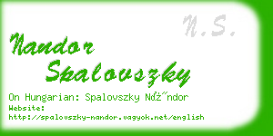 nandor spalovszky business card